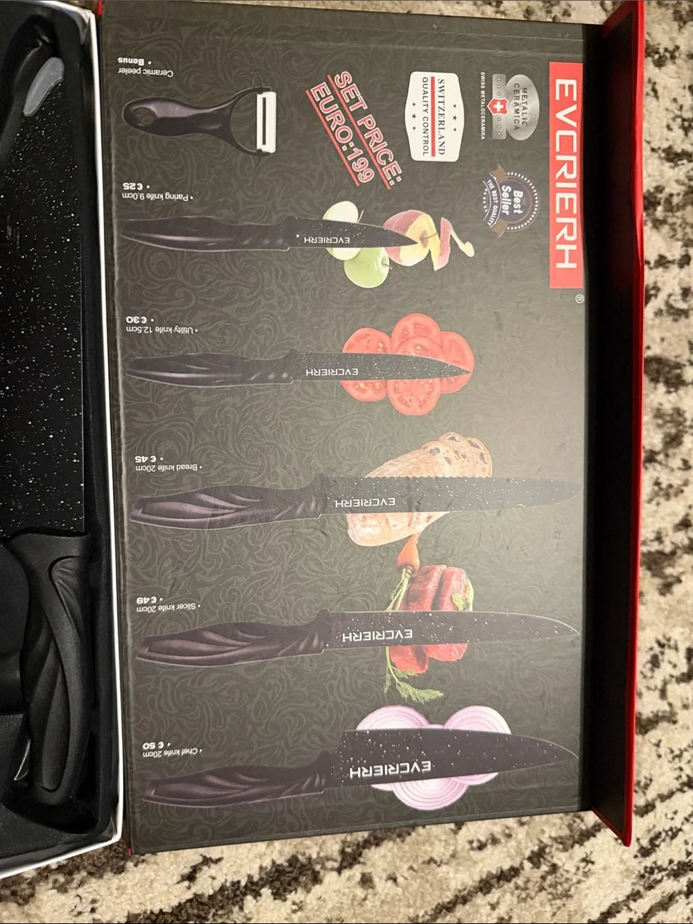 NEW 6-Piece Black Kitchen Knife Set – Gift